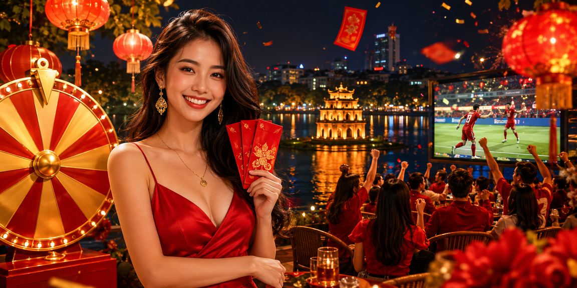 Đèn lồng Hà Nội minh họa xổ số và quay thưởng cho người dùng Việt