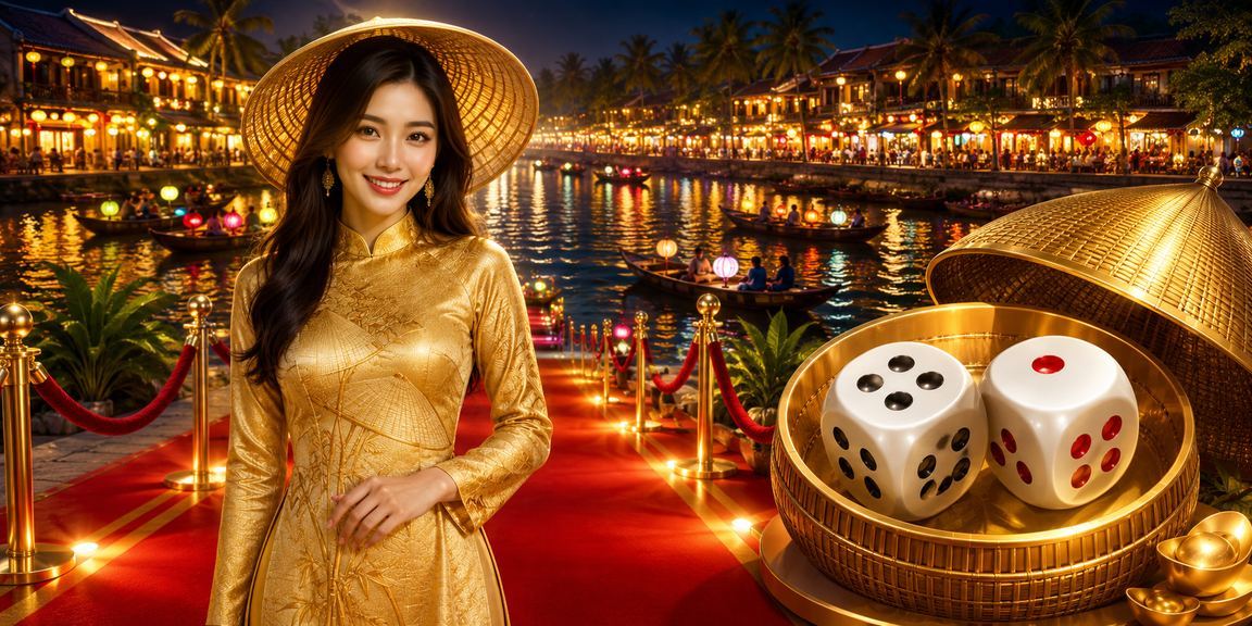 Xúc xắc tại Hội An cùng áo dài gợi chủ đề quay số và kết quả may rủi